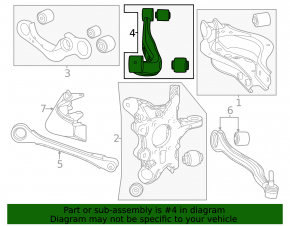 Upper rear left control arm for Lexus RX 23-26