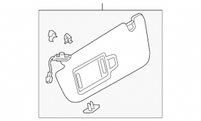 Left visor for Audi A6 C8 19-23 with backlight, black