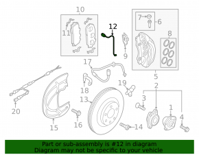 Brake pad wear sensor front left Audi Q7 16-