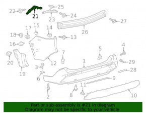 Rear bumper mount on the wing left Toyota Rav4 19-
