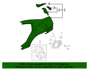 Quarter wing rear left Mitsubishi Galant 04-07