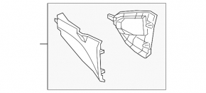 Front left center console trim for Toyota Prius V 15-17 gray