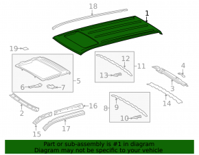 Metal roof Toyota Sequoia 08-16 under the hatch