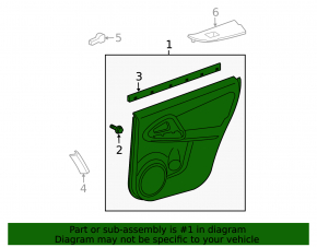Door trim card rear right Toyota Rav4 06-12