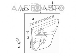 Door trim card rear right Toyota Rav4 06-12