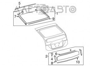 Rear glass trunk door main Toyota Prius 30 10-15