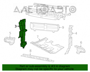 Right radiator deflector for Jeep Cherokee KL 19-23 2.0T with hook