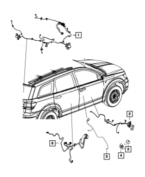 Wiring rear right door Dodge Journey 11-