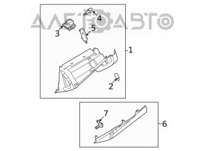 Glove box, glove compartment Nissan Rogue 21-23 black JP built