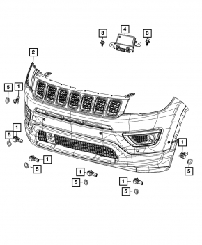 Jeep Compass 22-25 Park Assist Front Bumper Parking Sensor