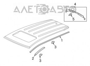 Roof lining front right Acura MDX 14-20