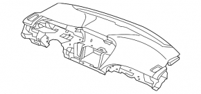 Honda Accord 13-17 black dashboard with airbag, small projection, deformed