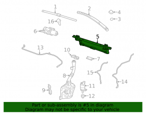Windscreen wiper linkage with motor GMC Terrain 10-17