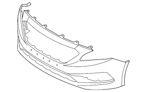 Front bumper bare Hyundai Sonata 15-17 SE hole, broken fasteners, cracks, scratches