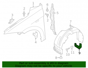 Mudguard front left Hyundai Elantra AD 17-20