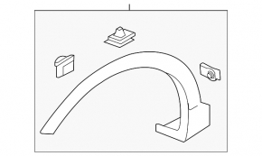Front left fender arch trim for Hyundai Santa FE 21-23