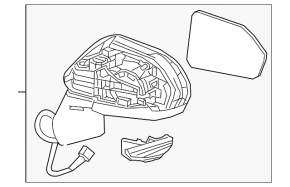Right side mirror assembly for Toyota Corolla 20-26 7-pin