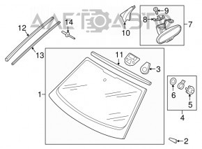 Windshield molding left Audi Q3 8U 15-18