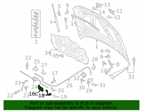 Right hood lock Audi A3 8V 15-20 with sensor