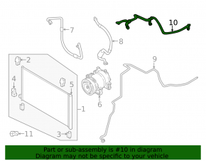 Air conditioning pipe compressor-evaporator Nissan Rogue 17-20 2.5 Japan