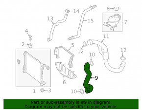 Upper left cooling pipe Mercedes W212 12-16