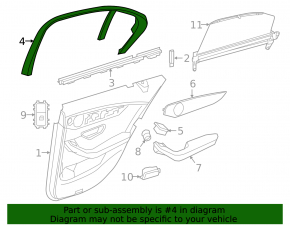Door frame inner rear left Mercedes GLC 16-22
