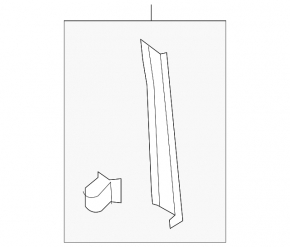 Front pillar trim middle right Ford Edge 15- black
