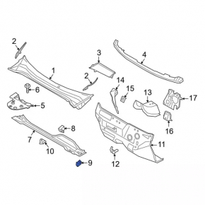 Left Windscreen Wiper Grille Drain for Ford Escape MK4 2020-2026