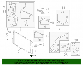 Radiator bracket lower left Mazda 3 19- 2.5