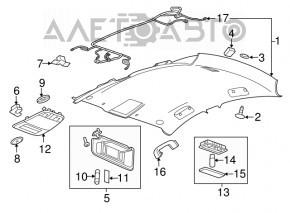 Ceiling trim Chevrolet Malibu 13-15 without sunroof ser