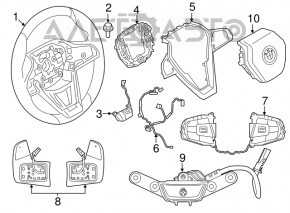 BMW 5 G30 17-23 steering wheel, black leather, Sport with paddle shifters