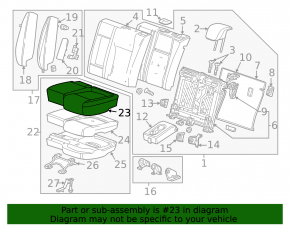 Rear row of seats 2nd row Chevrolet Trax 17-20 without airbag, black cloth