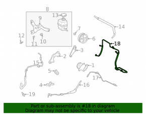 High-pressure power steering hose for Lexus RX300 98-03 rack-pump