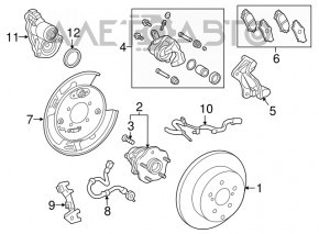 Rear right brake caliper assembly for Lexus RX350 RX450h 16-22 electric