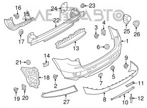 Right rear mudguard liner for BMW X3 F25 11-17