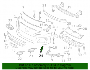 Left front bumper grille for Subaru BRZ 13-20 under fog lights