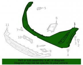 Bare front bumper for Nissan Ariya 23-25 with parking sensors and automatic parking system