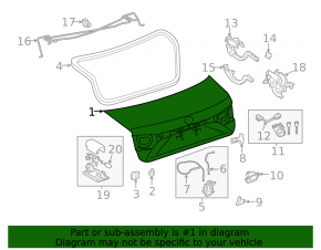 Lexus ES300h ES350 13-18 trunk lid for camera, without electric drive, Japan