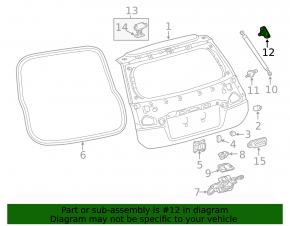 Upper right tailgate shock absorber bracket for Lexus CT200h 11-17