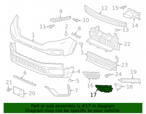 Front bumper grille left Honda CRV 20-22 hybrid under fog lights