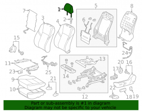 Headrest front left Toyota Avalon 13-14 leather gray