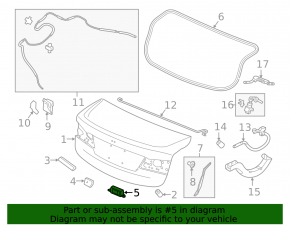 Trunk lid vibration damper Honda Accord 18-22
