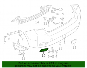 Reflector rear left Subaru XV Crosstrek 13-17