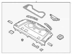 Rear shelf Hyundai Elantra AD 17-20 black