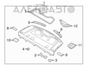 Rear shelf Hyundai Elantra AD 17-20 black