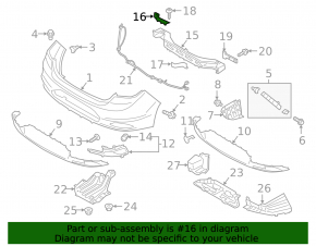 Rear bumper bracket upper left Hyundai Elantra AD 19-20