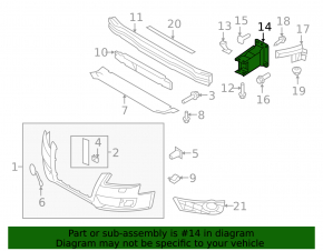 Left front bumper reinforcement fang for Audi A4 B8 08-16