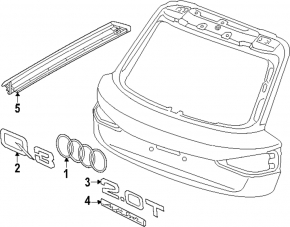Side left trunk door trim Audi Q3 8U 15-18 along glass