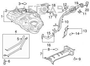 Fuel tank Mazda 3 14-18 BM