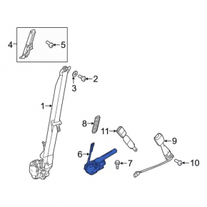 Driver's seat belt tensioner Ford Explorer 13-19